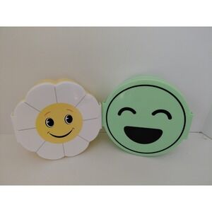 SET of 2 Bento Lunch Boxes w/ Fork BPA free Microwave Dishwasher Safe NEW